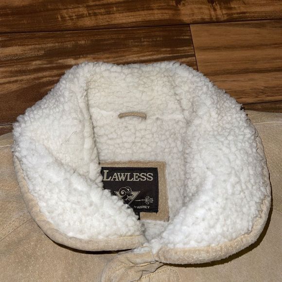 Vintage Lawless by Ardney Leather Suede Shearling Ranch Jacket Size Medium - Picture 7 of 12